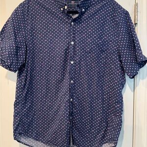 Vineyard Vines Slim Fit Murray Shirt Red White & Blue Flag Size Large